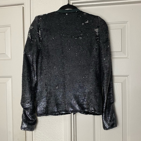 IRO Longina Sequin Jacket Charcoal Size 1 Small - Picture 10 of 16